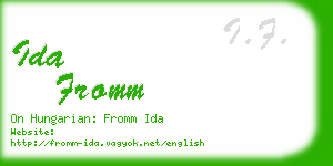 ida fromm business card